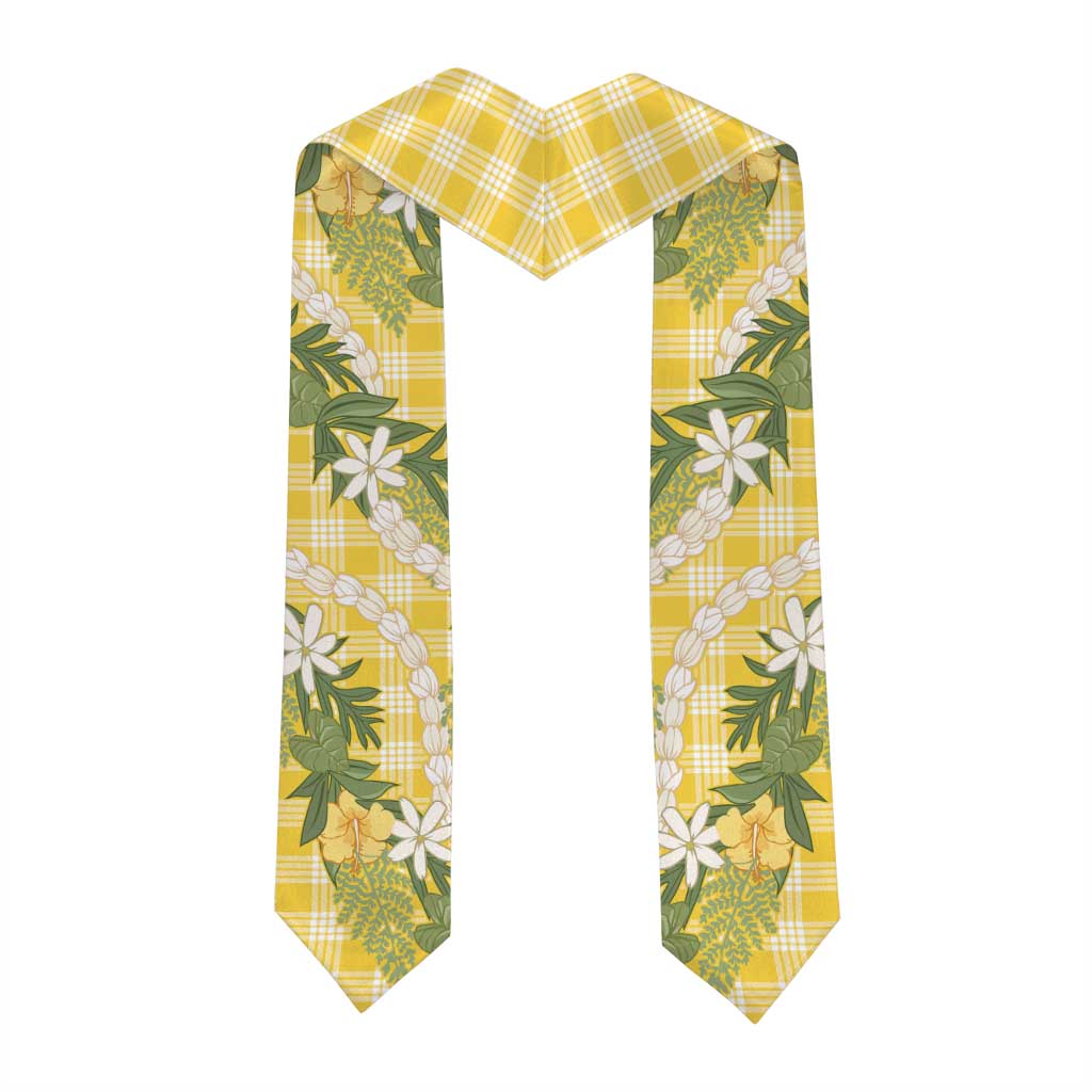 Aloha Puakenikeni Anthurium Pikake Lei Graduation Stole Gold Hawaiian Palaka Pattern LT9 - Polynesian Pride