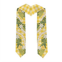 Aloha Puakenikeni Anthurium Pikake Lei Graduation Stole Gold Hawaiian Palaka Pattern LT9 - Polynesian Pride