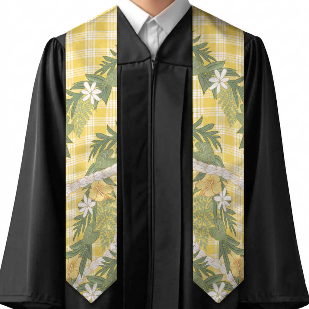 Aloha Puakenikeni Anthurium Pikake Lei Graduation Stole Gold Hawaiian Palaka Pattern LT9 - Polynesian Pride