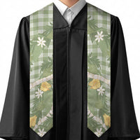 Aloha Puakenikeni Anthurium Pikake Lei Graduation Stole Green Hawaiian Palaka Pattern