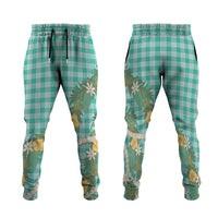 Aloha Puakenikeni Anthurium Pikake Lei Jogger Pants Marine Hawaiian Palaka Pattern LT9 Marine - Polynesian Pride