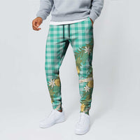 Aloha Puakenikeni Anthurium Pikake Lei Jogger Pants Marine Hawaiian Palaka Pattern LT9 - Polynesian Pride