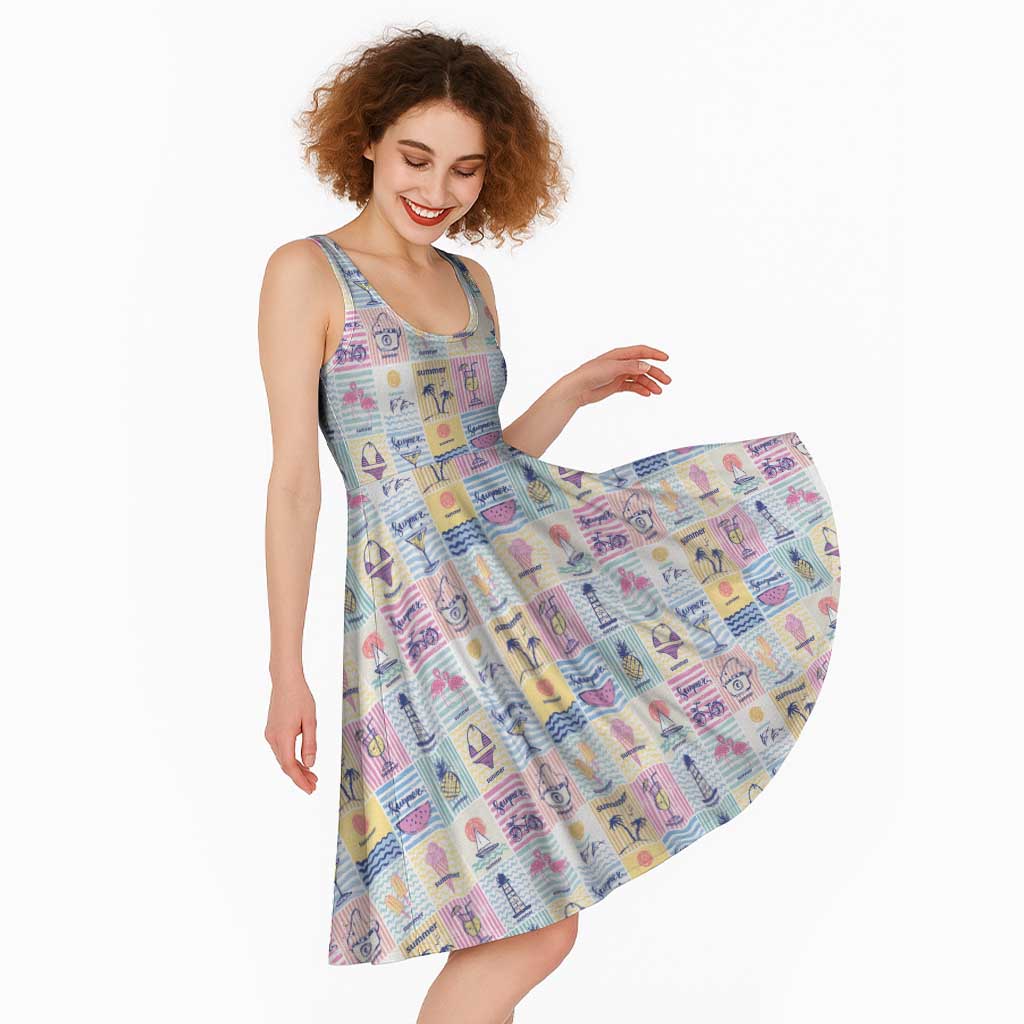 Aloha Summer Posters Grunge Textures Midi Dress