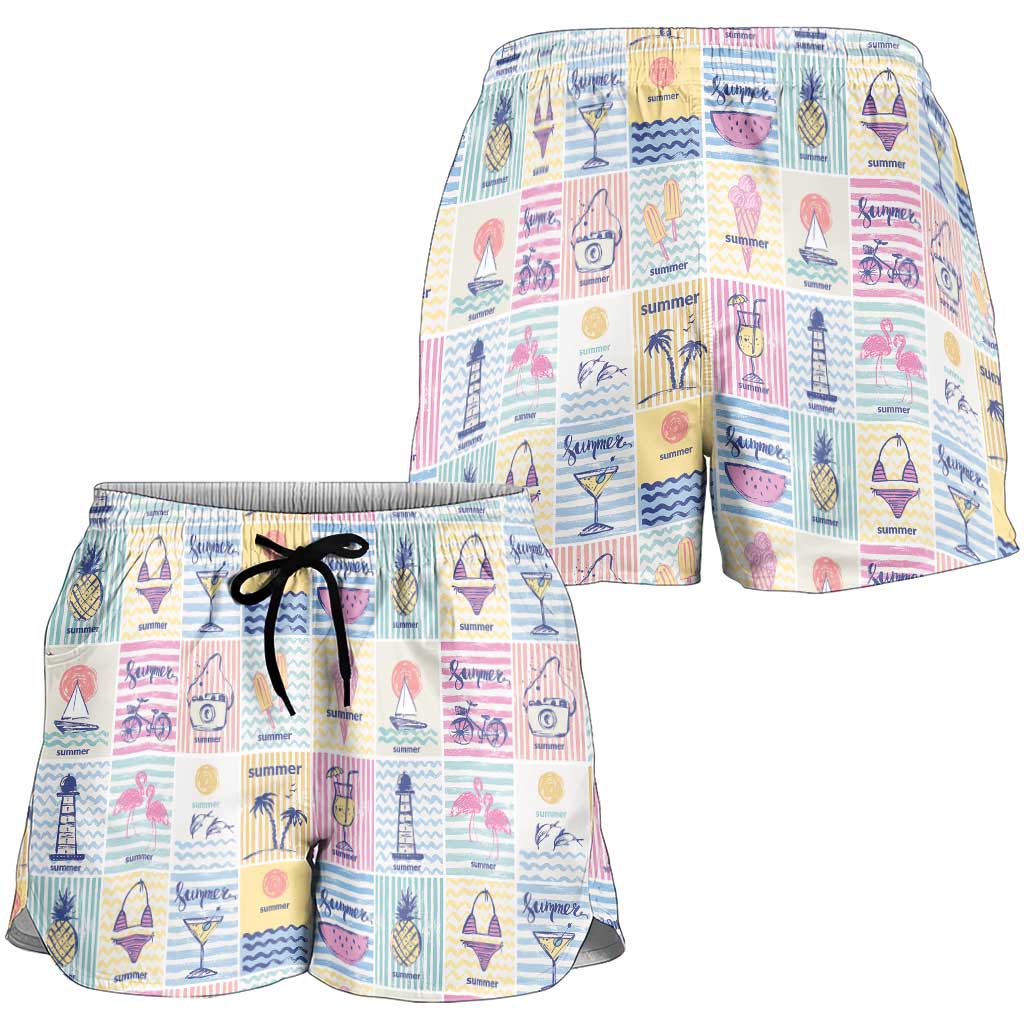 Aloha Summer Posters Grunge Textures Shorts for Women