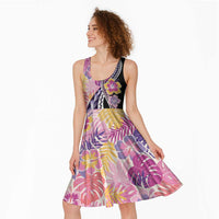 Aloha Vintage Hibiscus Lei Seamless Pattern Midi Dress - Polynesian Pride