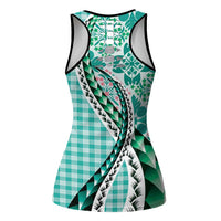 Aloha Vintage Palaka Floral Hawaiian Quilt Hollow Tank Top Polu Motif - Polynesian Pride