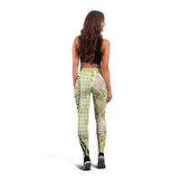 Aloha Vintage Palaka Floral Hawaiian Quilt Leggings Omaomao Motif - Polynesian Pride