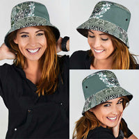Aloha Vintage Plumeria Hawaiian Tapa Pattern Bucket Hat Dark Turquoise Hawaiian Tapa Pattern LT9 - Polynesian Pride