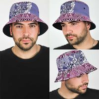 Aloha Vintage Plumeria Hawaiian Tapa Pattern Bucket Hat Gradient Hawaiian Tapa Pattern - Polynesian Pride