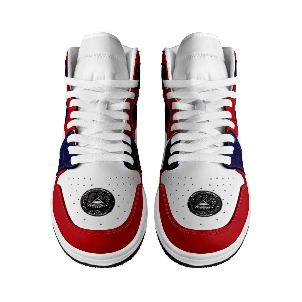 American Samoa High Sneakers AJ1 Coat Of Arms Flag Inspired