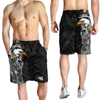 American Samoa Shorts for Men Tribal Tattoo with Eagle Black