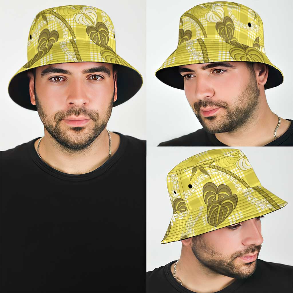 Anthurium Pikake Ti Leaf Palaka Bucket Hat Yellow Version