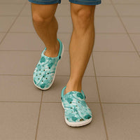 Anthurium Pikake Ti Leaf Palaka Clogs Shoes Turquoise Version