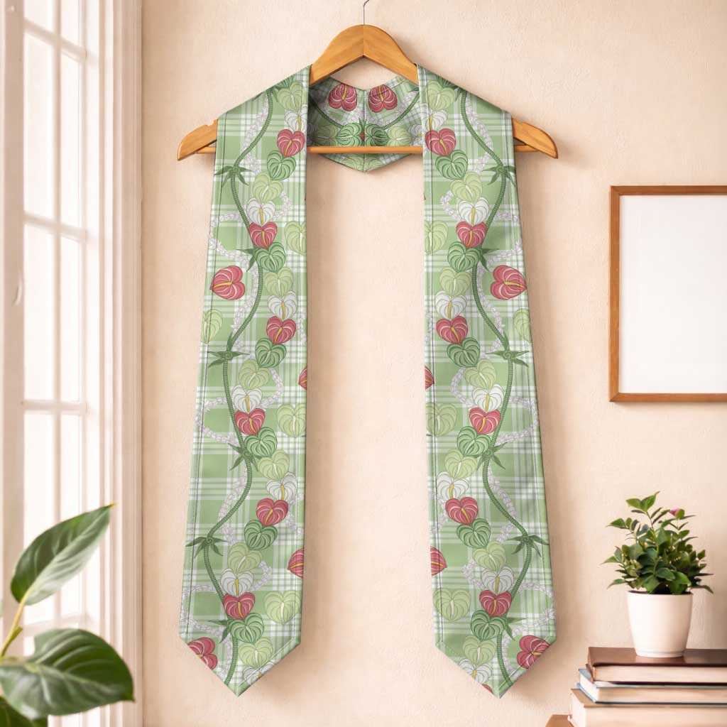 Anthurium Pikake Ti Leaf Palaka Graduation Stole Green Version
