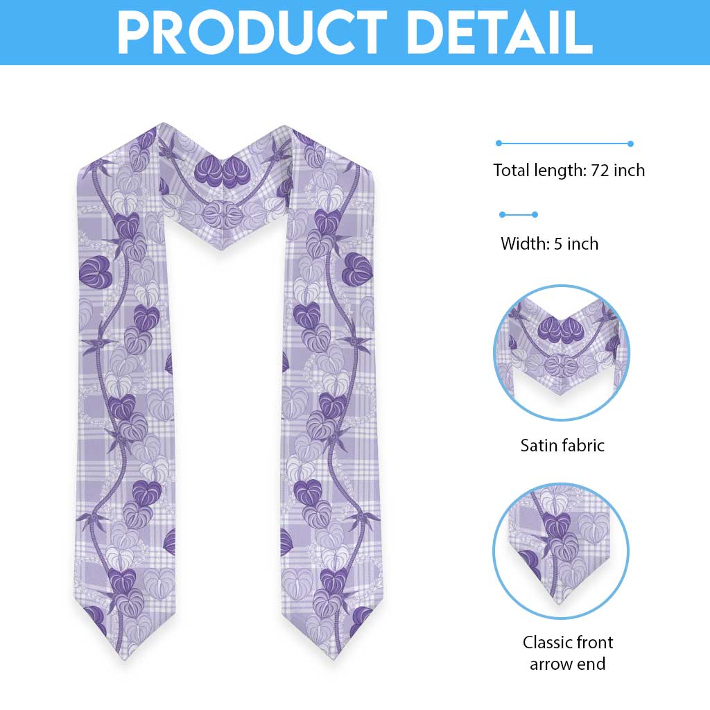 Anthurium Pikake Ti Leaf Palaka Graduation Stole Purple Version