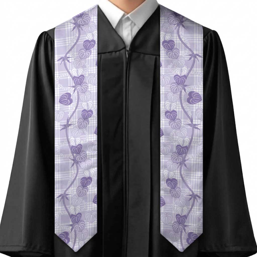 Anthurium Pikake Ti Leaf Palaka Graduation Stole Purple Version