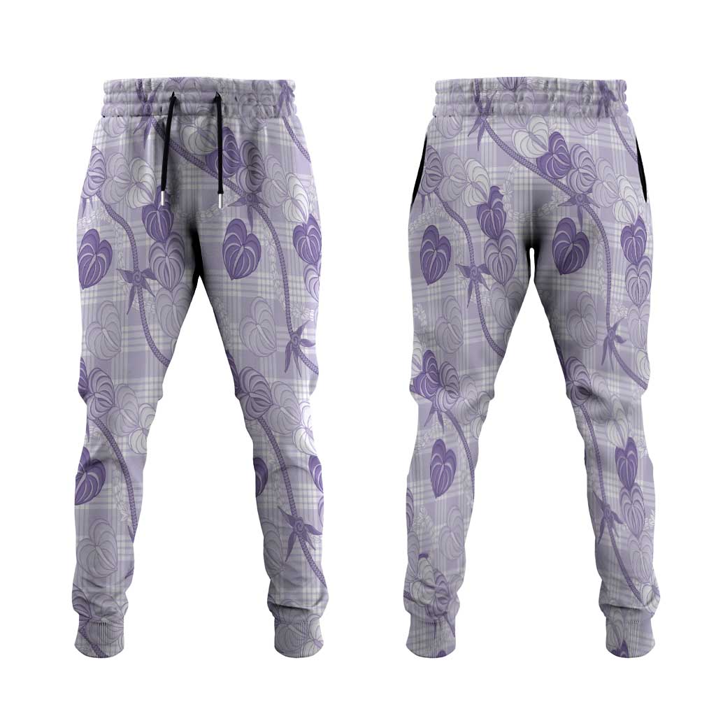 Anthurium Pikake Ti Leaf Palaka Jogger Pants Purple Version