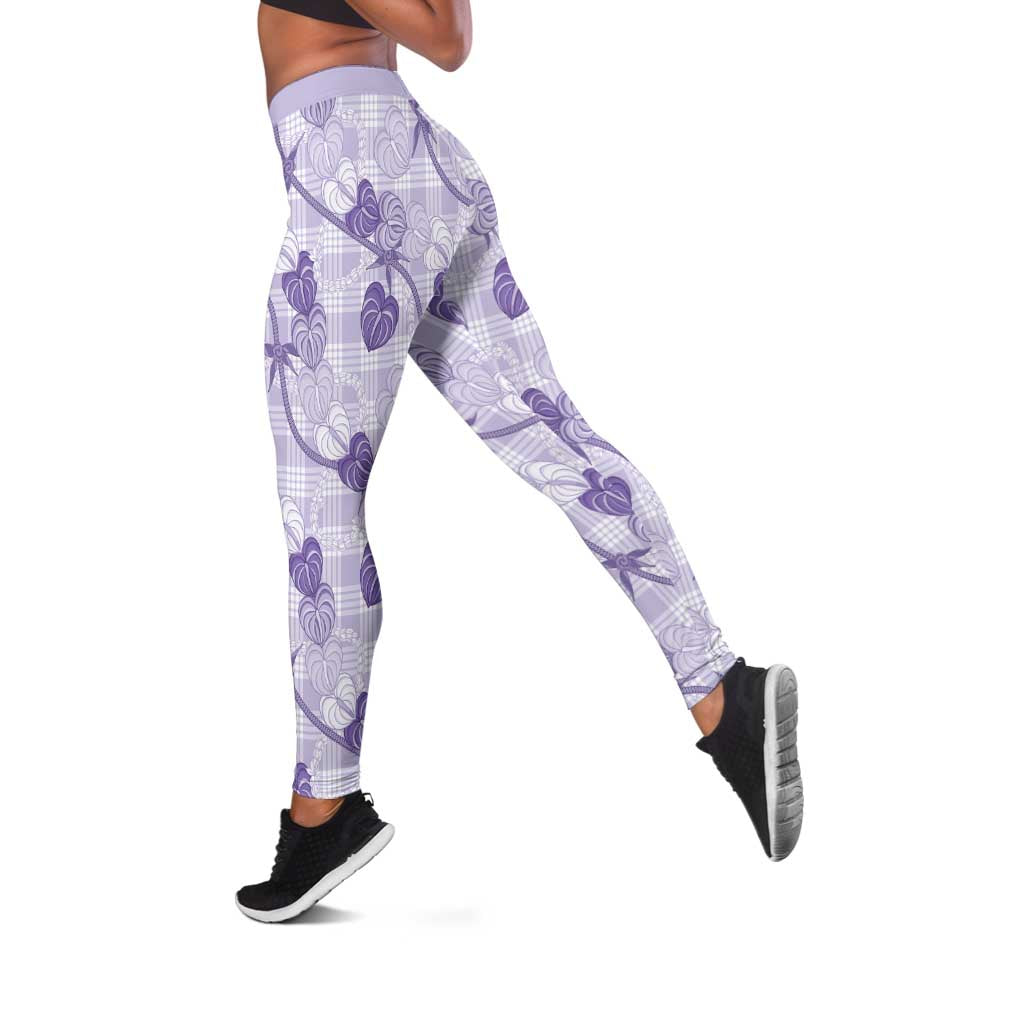 Anthurium Pikake Ti Leaf Palaka Leggings Purple Version