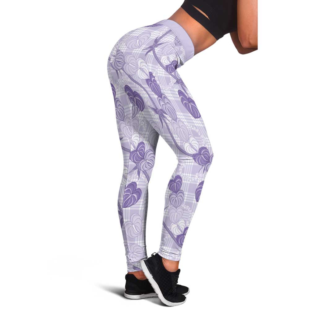 Anthurium Pikake Ti Leaf Palaka Leggings Purple Version