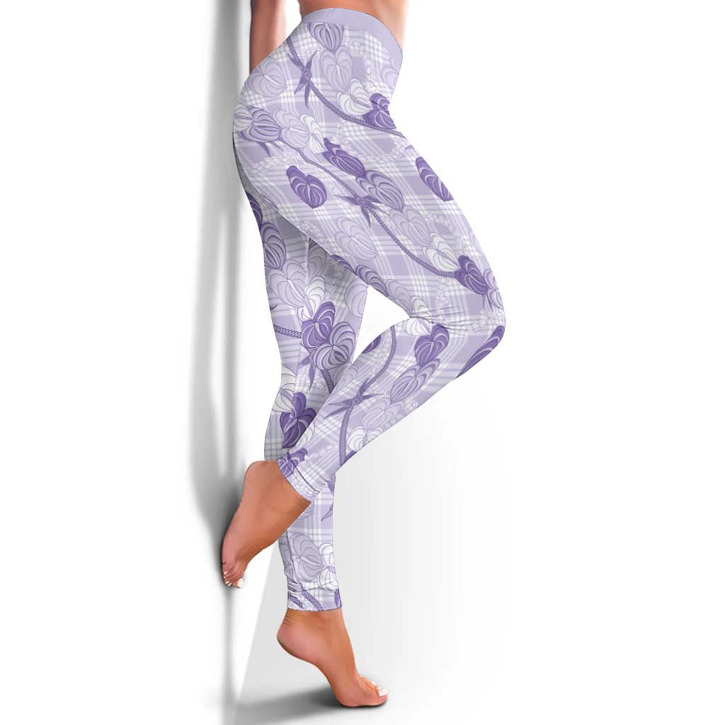 Anthurium Pikake Ti Leaf Palaka Leggings Purple Version