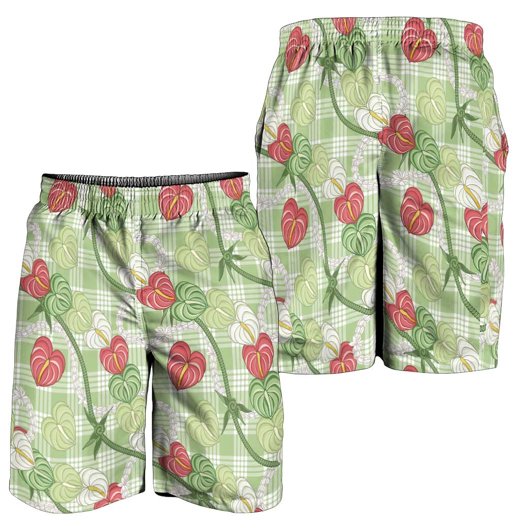 Anthurium Pikake Ti Leaf Palaka Shorts for Men Green Version
