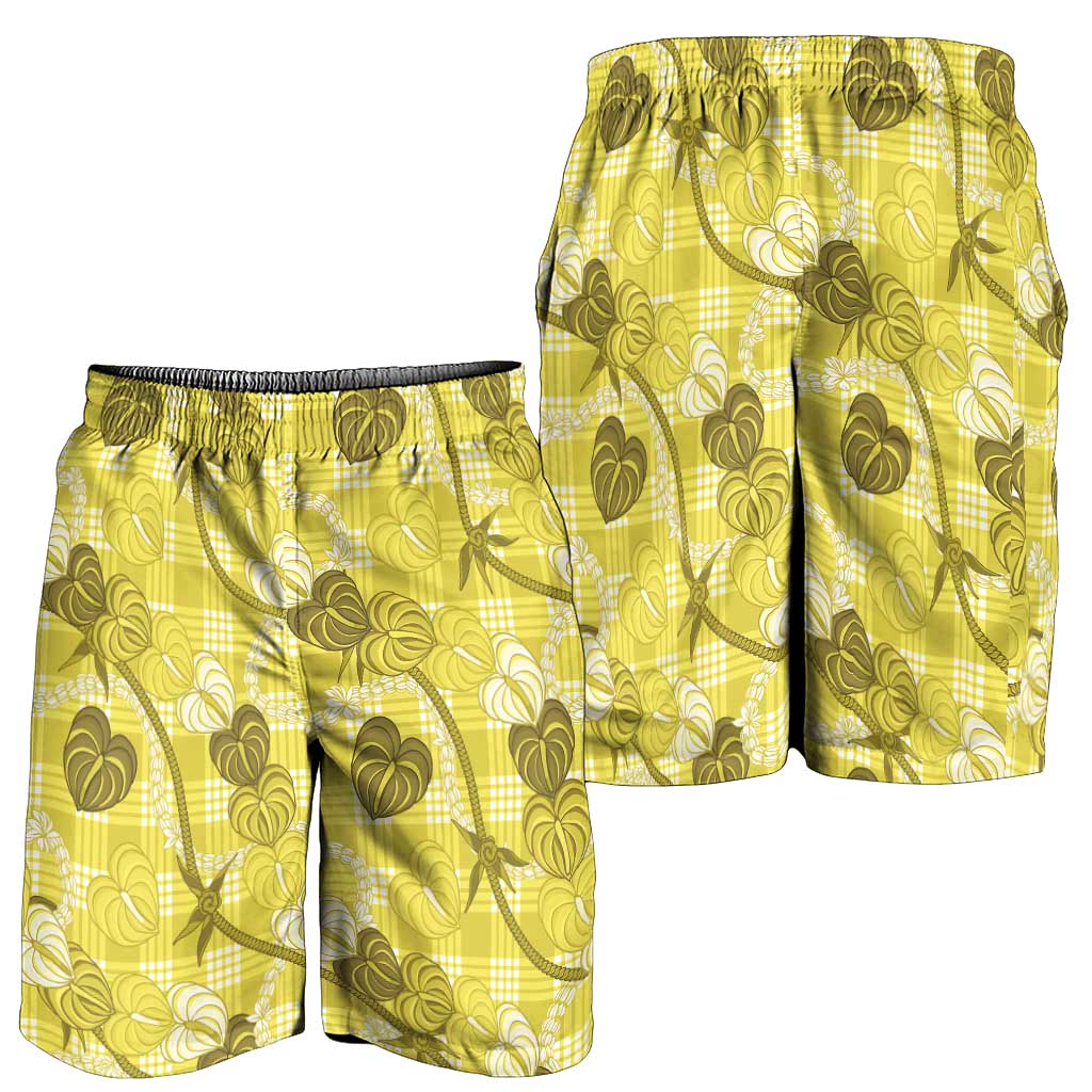 Anthurium Pikake Ti Leaf Palaka Shorts for Men Yellow Version