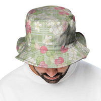 Anthurium Plumeria Lei Pastel Bucket Hat Green Hawaiian Splendid Palaka