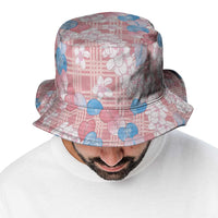 Anthurium Plumeria Lei Pastel Bucket Hat Pink Hawaiian Splendid Palaka