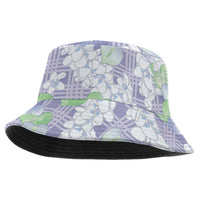 Anthurium Plumeria Lei Pastel Bucket Hat Purple Hawaiian Splendid Palaka LT01 One Size Purple - Polynesian Pride