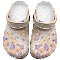 Anthurium Plumeria Lei Pastel Clogs Shoes Orange Hawaiian Splendid Palaka LT01 Orange - Polynesian Pride