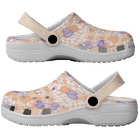 Anthurium Plumeria Lei Pastel Clogs Shoes Orange Hawaiian Splendid Palaka LT01 - Polynesian Pride