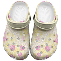 Anthurium Plumeria Lei Pastel Clogs Shoes Yellow Hawaiian Splendid Palaka LT01 Yellow - Polynesian Pride