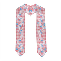 Anthurium Plumeria Lei Pastel Graduation Stole Pink Hawaiian Splendid Palaka LT01 - Polynesian Pride