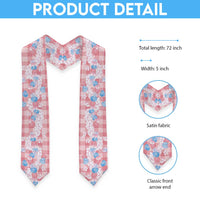 Anthurium Plumeria Lei Pastel Graduation Stole Pink Hawaiian Splendid Palaka LT01 - Polynesian Pride