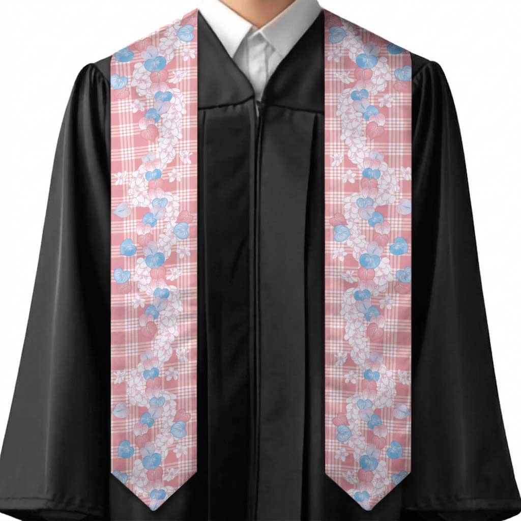 Anthurium Plumeria Lei Pastel Graduation Stole Pink Hawaiian Splendid Palaka LT01 - Polynesian Pride