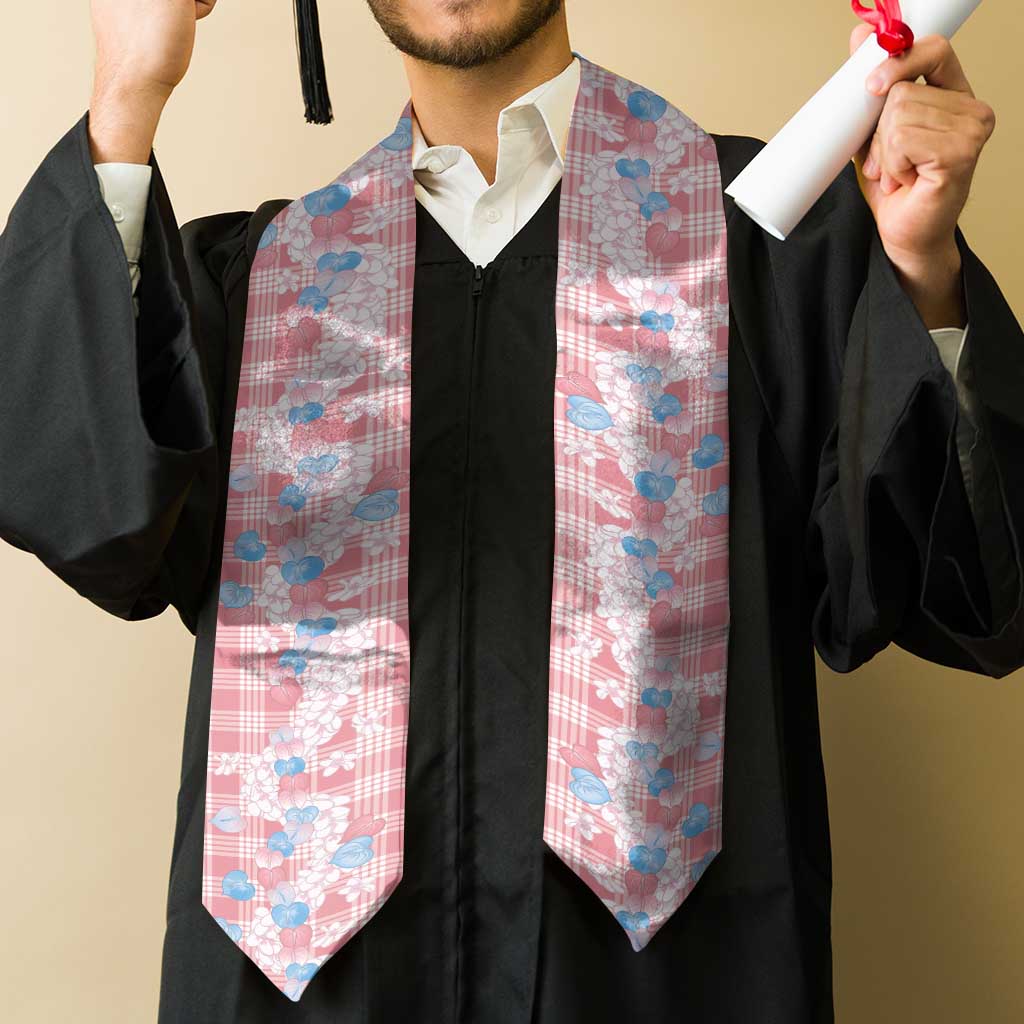 Anthurium Plumeria Lei Pastel Graduation Stole Pink Hawaiian Splendid Palaka LT01 - Polynesian Pride