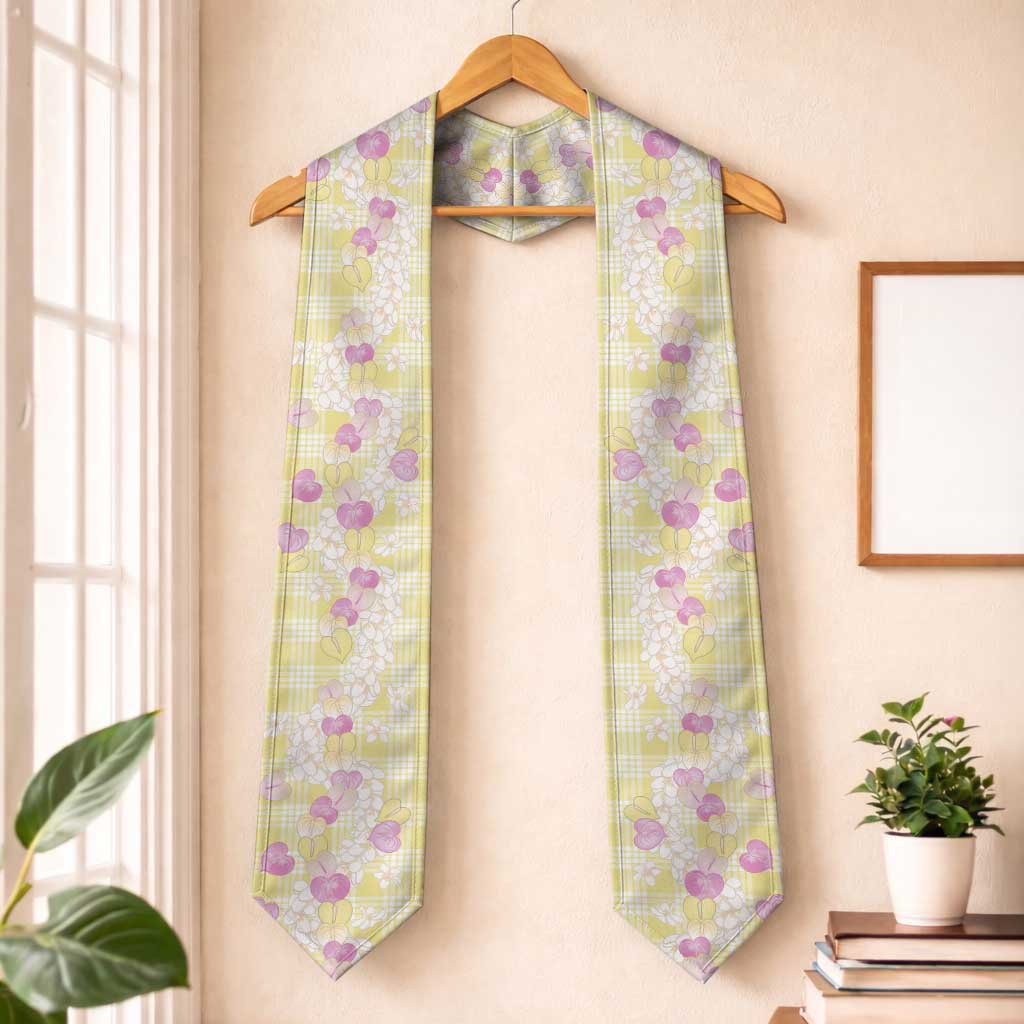 Anthurium Plumeria Lei Pastel Graduation Stole Yellow Hawaiian Splendid Palaka
