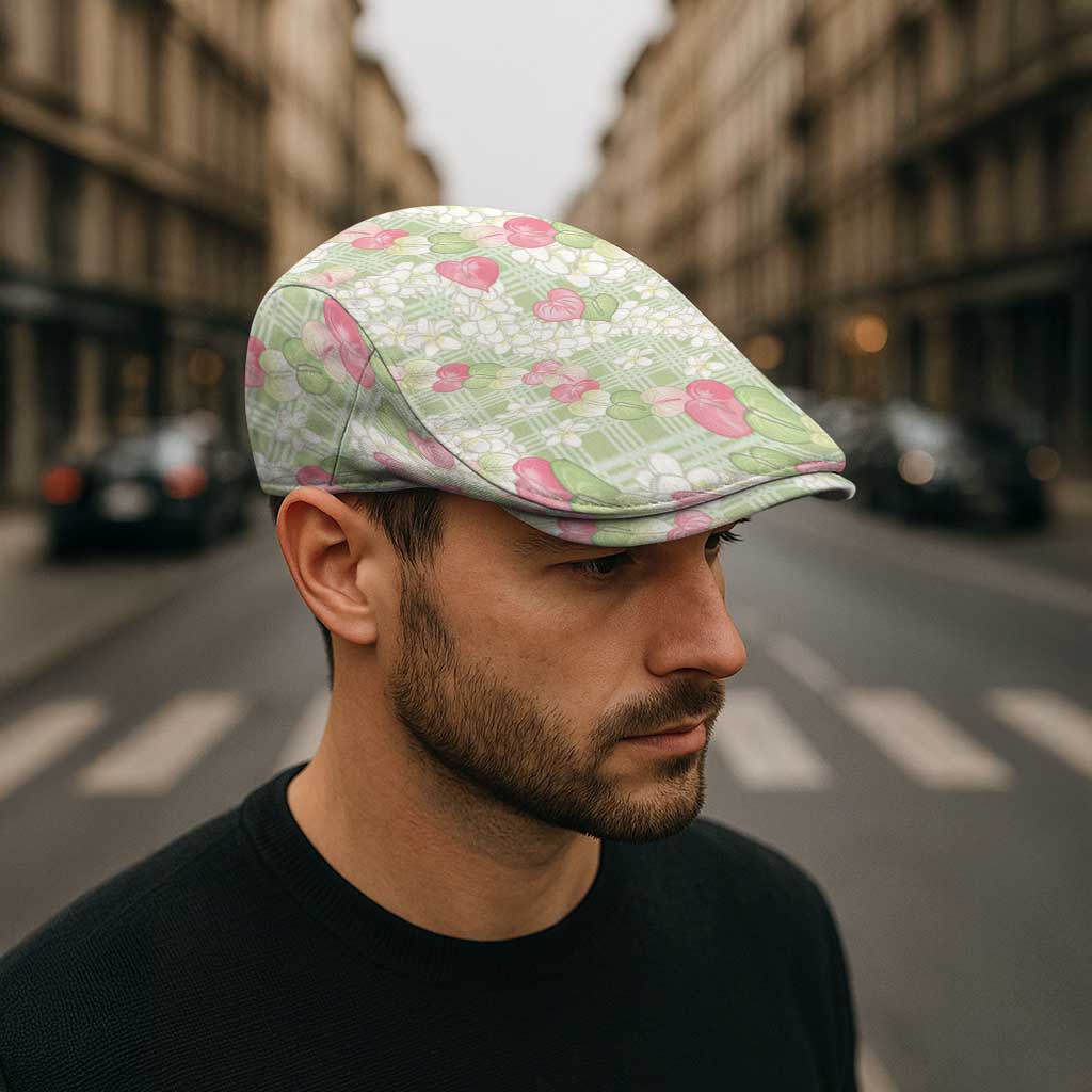 Anthurium Plumeria Lei Pastel Jeff Hat Green Hawaiian Splendid Palaka