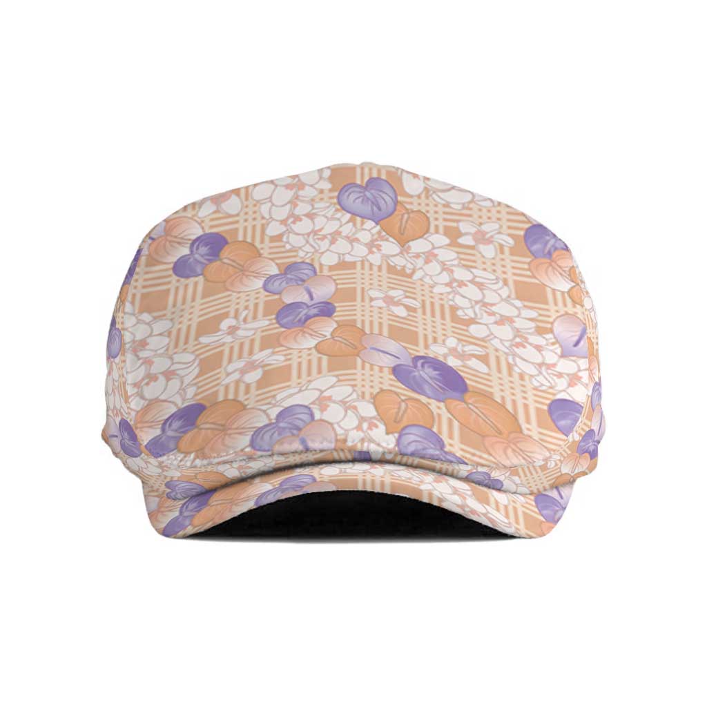 Anthurium Plumeria Lei Pastel Jeff Hat Orange Hawaiian Splendid Palaka LT01 Orange - Polynesian Pride