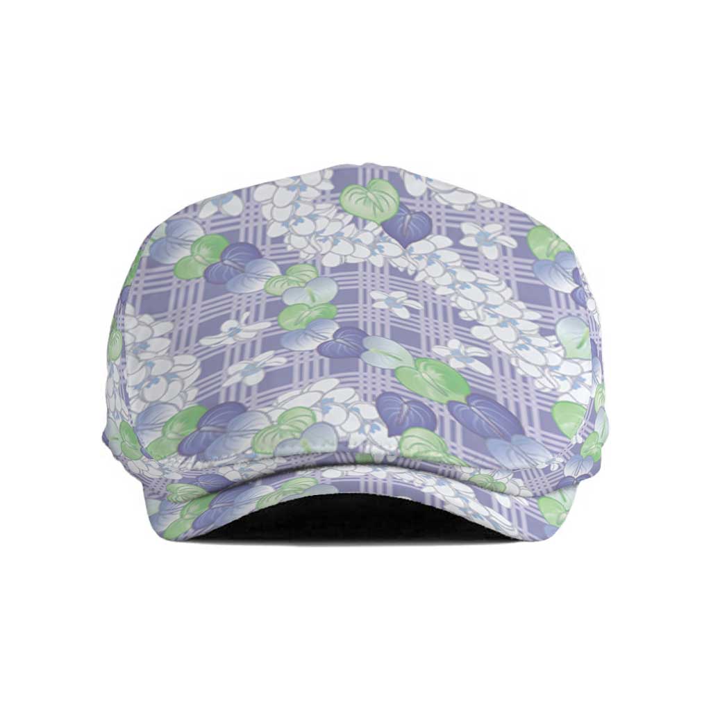 Anthurium Plumeria Lei Pastel Jeff Hat Purple Hawaiian Splendid Palaka LT01 Purple - Polynesian Pride
