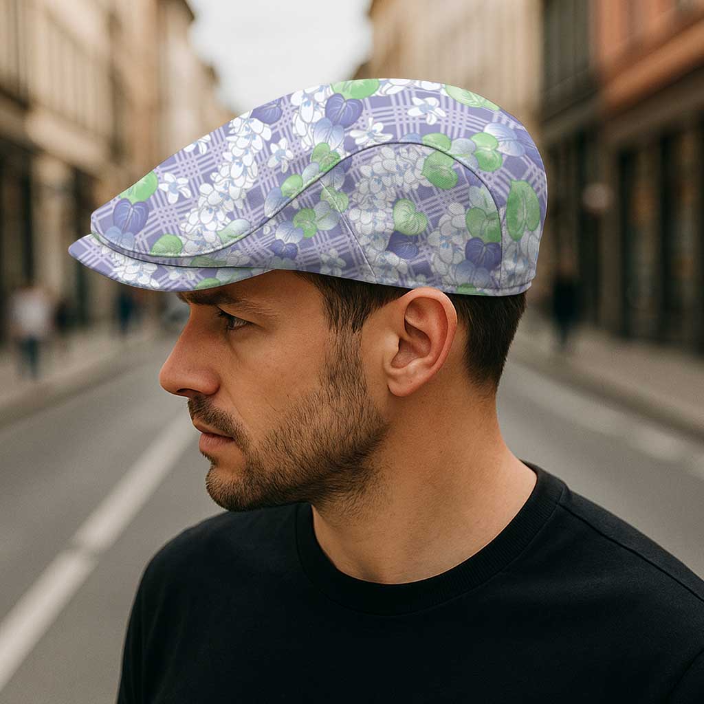 Anthurium Plumeria Lei Pastel Jeff Hat Purple Hawaiian Splendid Palaka LT01 - Polynesian Pride