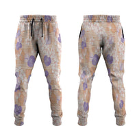 Anthurium Plumeria Lei Pastel Jogger Pants Orange Hawaiian Splendid Palaka