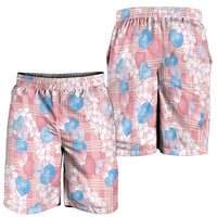 Anthurium Plumeria Lei Pastel Shorts for Men Pink Hawaiian Splendid Palaka