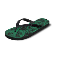 Aotearoa Maori Hei Tiki Flip Flops Kakariki Kowhaiwhai Puhoro Motif LT9 - Polynesian Pride