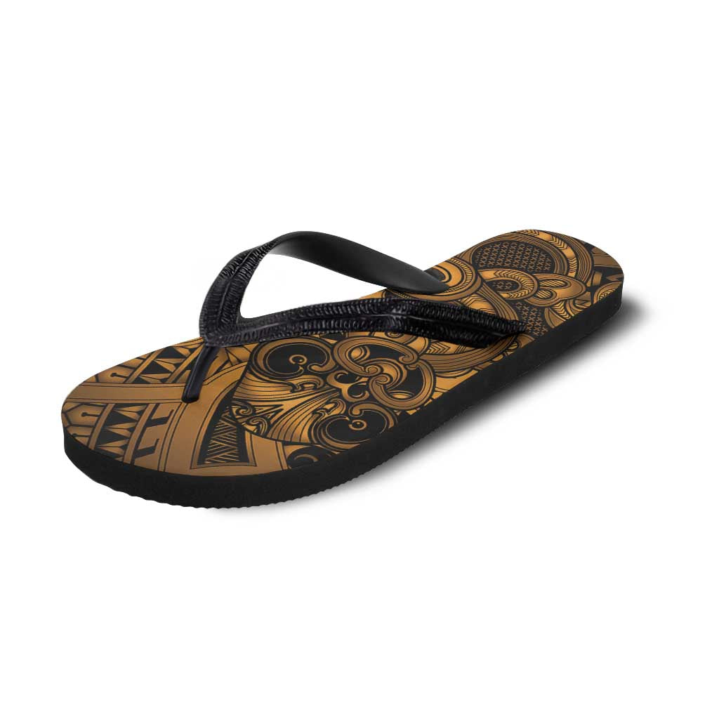 Aotearoa Maori Hei Tiki Flip Flops Koura Kowhaiwhai Puhoro Motif LT9 - Polynesian Pride
