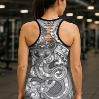 Aotearoa Maori Hei Tiki Hollow Tank Top Kiwikiwi Kowhaiwhai Puhoro Motif