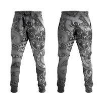 Aotearoa Maori Hei Tiki Jogger Pants Kiwikiwi Kowhaiwhai Puhoro Motif LT9 Grey - Polynesian Pride
