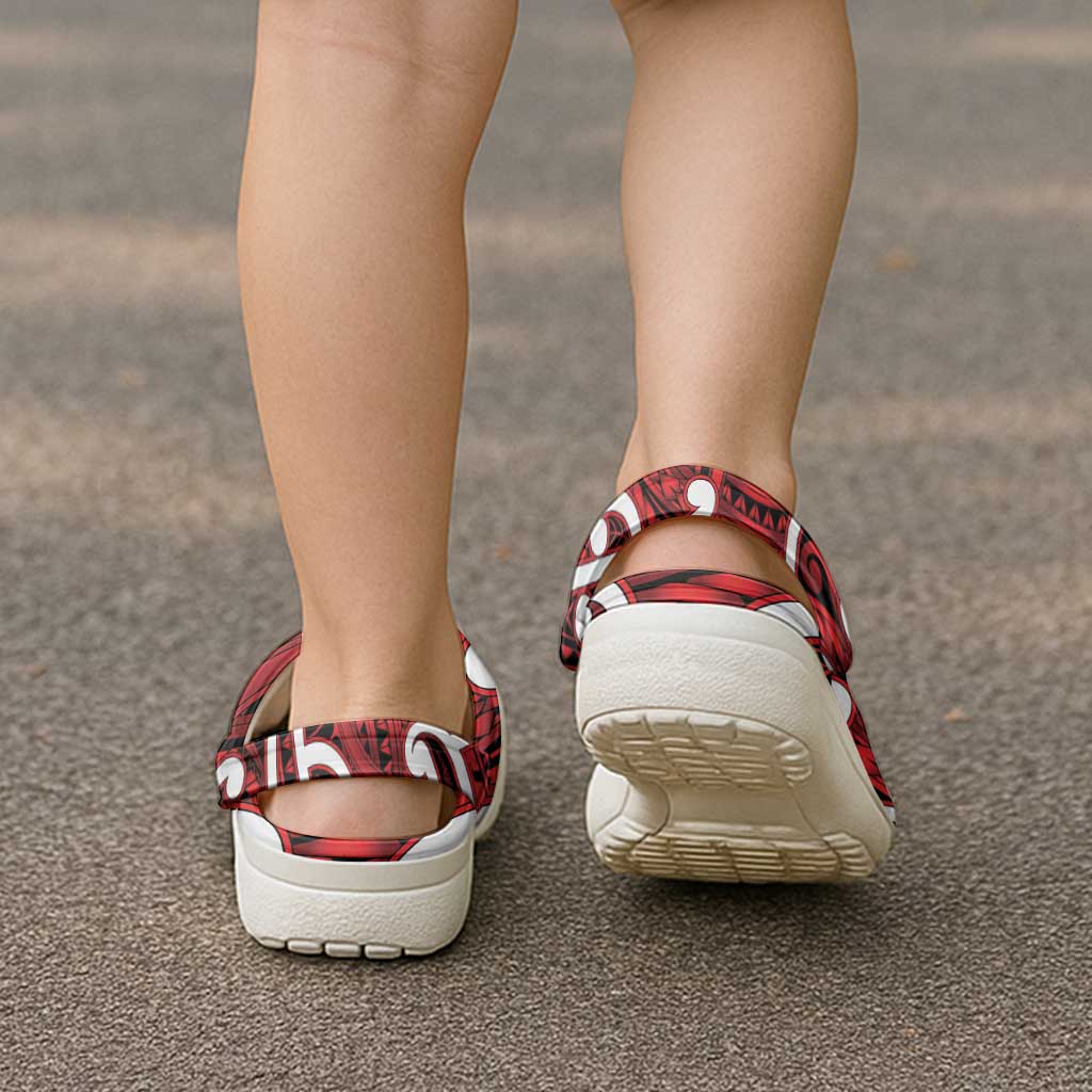 Aotearoa Maori Kowhaiwhai Clogs Shoes Whero Puhoro and Patiki LT9 - Polynesian Pride