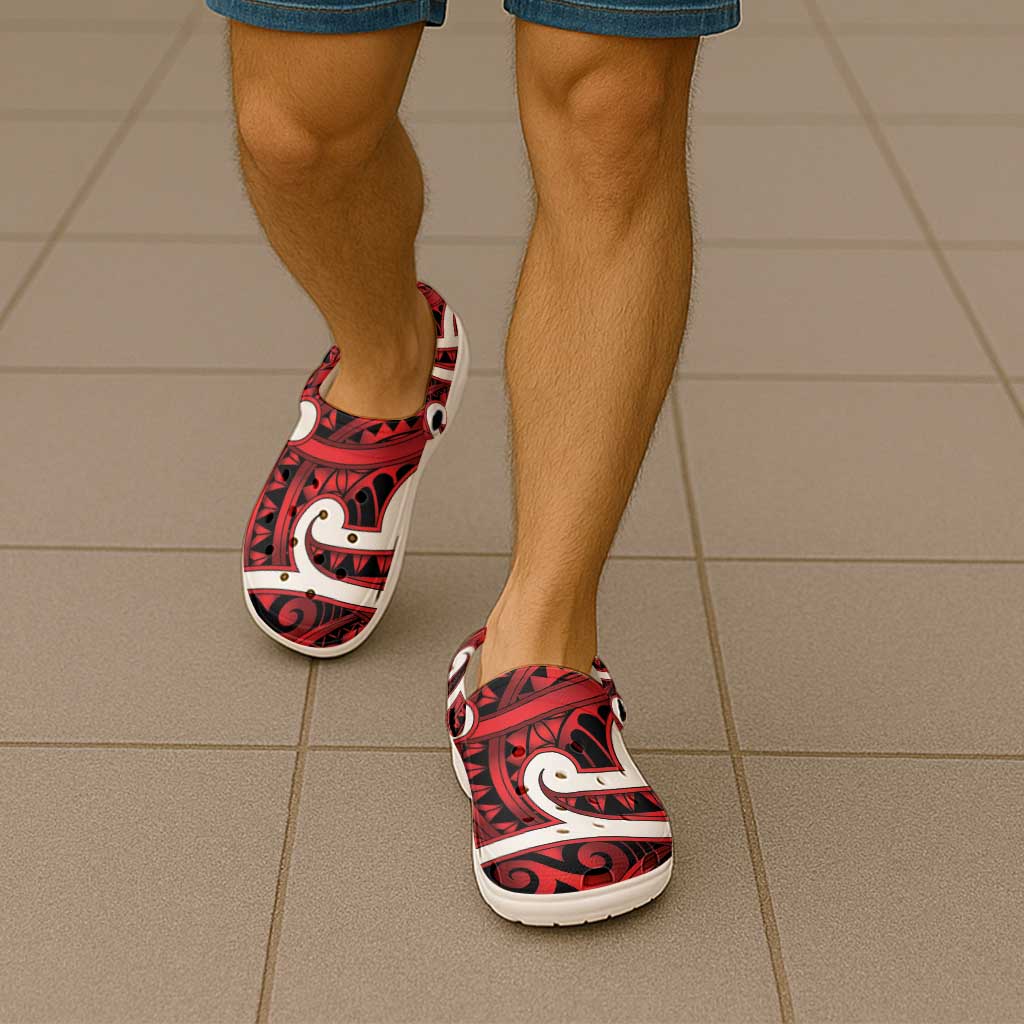 Aotearoa Maori Kowhaiwhai Clogs Shoes Whero Puhoro and Patiki LT9 - Polynesian Pride