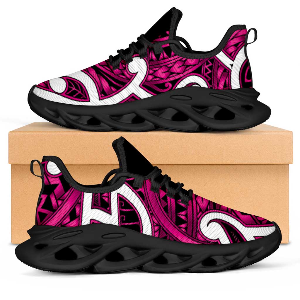 Aotearoa Maori Kowhaiwhai Clunky Sneakers Mawhero Puhoro and Patiki LT9 Pink - Polynesian Pride